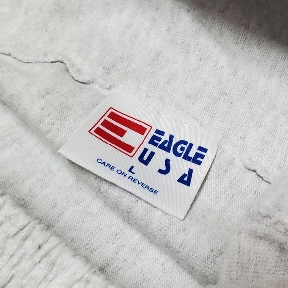 RARE Vintage Eagle USA Heather Gray Tie Waist Pull-On High Rise Relaxed Shorts - Picture 10 of 11